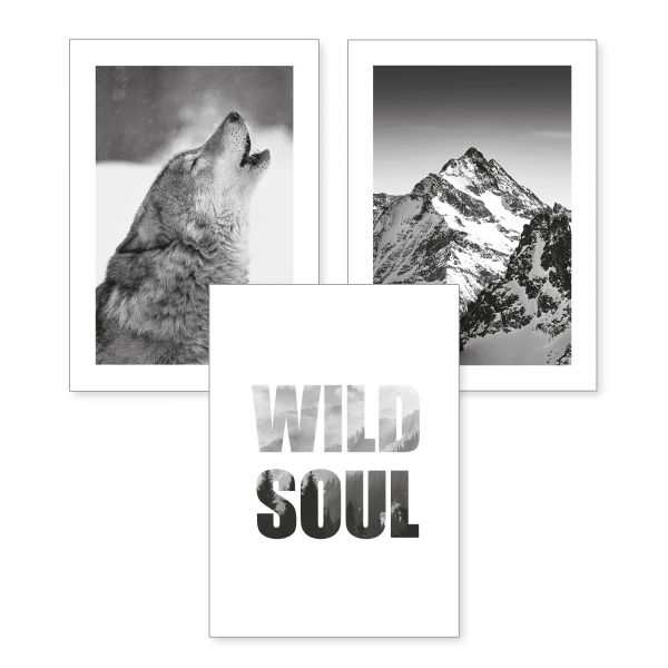 3-teiliges Poster-Set | Wild Soul | optional mit Rahmen | DIN A4 oder A3