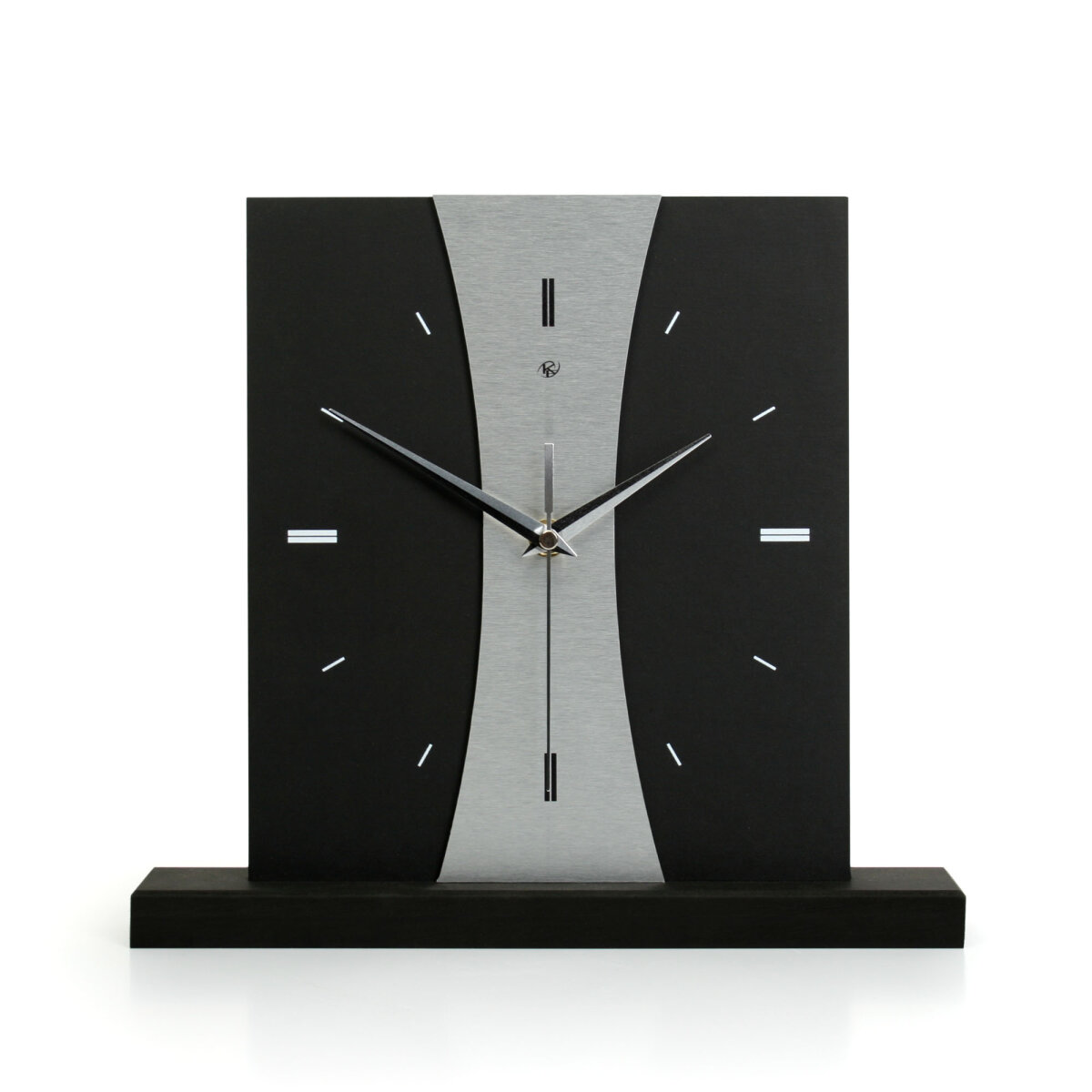 Stripe – Designer-Standuhr aus MDF mit Alu, Echtholz oder Steinfurnier
