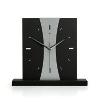 Stripe – Designer-Standuhr aus MDF mit Alu, Echtholz oder Steinfurnier