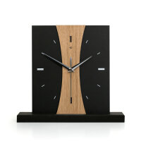 Stripe – Designer-Standuhr aus MDF mit Alu, Echtholz oder Steinfurnier