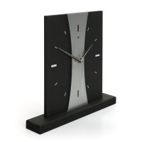 Stripe – Designer-Standuhr aus MDF mit Alu, Echtholz oder Steinfurnier