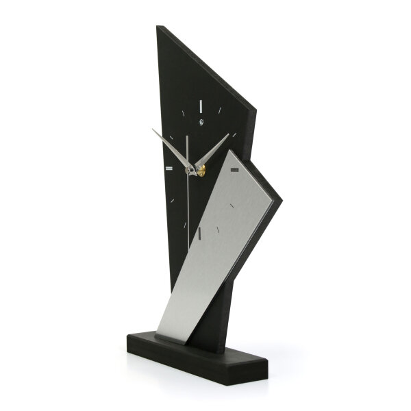 Arrow – Designer-Standuhr aus MDF mit Alu, Echtholz oder Steinfurnier