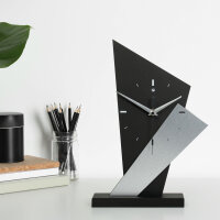 Arrow – Designer-Standuhr aus MDF mit Alu, Echtholz oder Steinfurnier