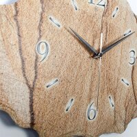 Marmor-Optik beige Design-Wanduhr aus Steinguss mit leisem Uhrwerk