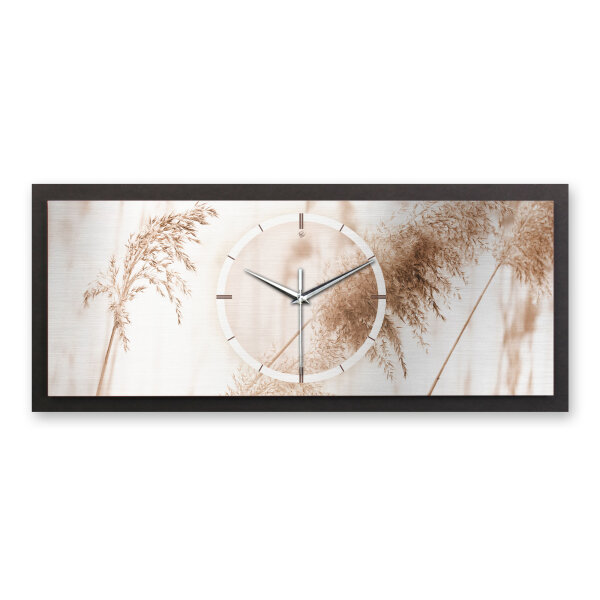 Gräser – Panora Metallic Wanduhr aus Alu &...