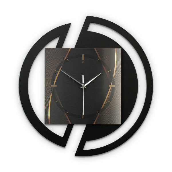 Dark Elegance – Rondora Metallic Wanduhr aus Alu...