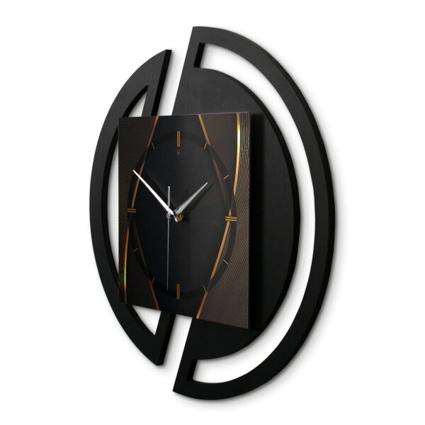Dark Elegance – Rondora Metallic Wanduhr aus Alu & MDF