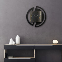 Dark Elegance – Rondora Metallic Wanduhr aus Alu & MDF