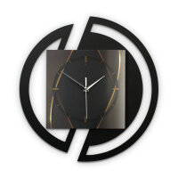 Dark Elegance – Rondora Metallic Wanduhr aus Alu & MDF