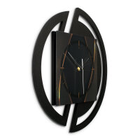 Dark Elegance – Rondora Metallic Wanduhr aus Alu & MDF
