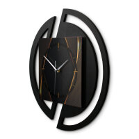 Dark Elegance – Rondora Metallic Wanduhr aus Alu & MDF