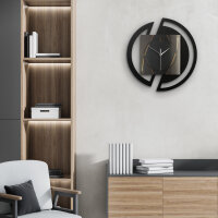 Dark Elegance – Rondora Metallic Wanduhr aus Alu & MDF