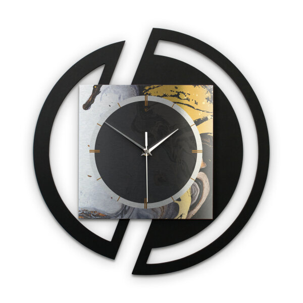 Gold & Black Ink – Rondora Metallic Wanduhr aus...