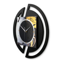 Gold & Black Ink – Rondora Metallic Wanduhr aus Alu & MDF