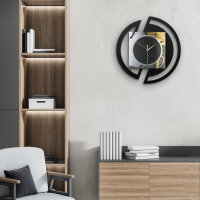 Gold & Black Ink – Rondora Metallic Wanduhr aus Alu & MDF