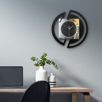 Gold & Black Ink – Rondora Metallic Wanduhr aus Alu & MDF