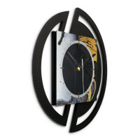 Gold & Black Ink – Rondora Metallic Wanduhr aus Alu & MDF