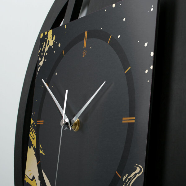 Golden Liquid – Rondora Metallic Wanduhr aus Alu & MDF