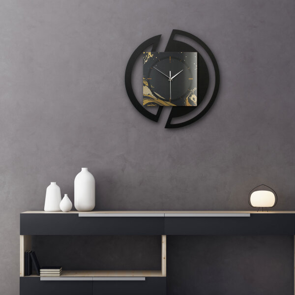 Golden Liquid – Rondora Metallic Wanduhr aus Alu & MDF