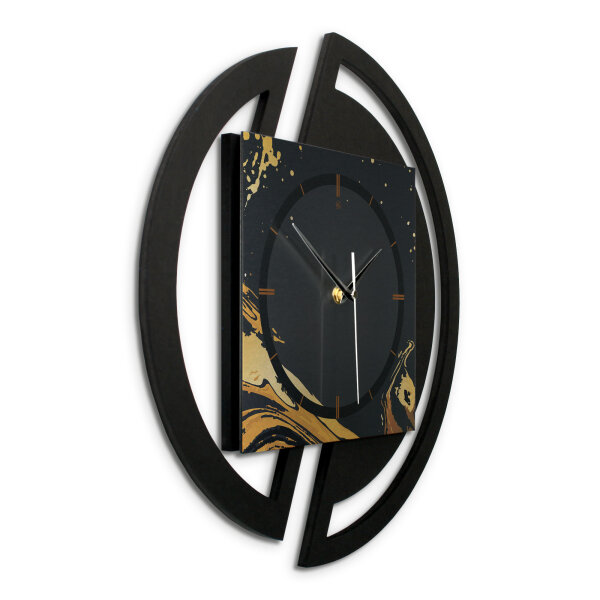 Golden Liquid – Rondora Metallic Wanduhr aus Alu & MDF