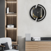 Golden Liquid – Rondora Metallic Wanduhr aus Alu & MDF