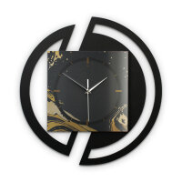 Golden Liquid – Rondora Metallic Wanduhr aus Alu & MDF