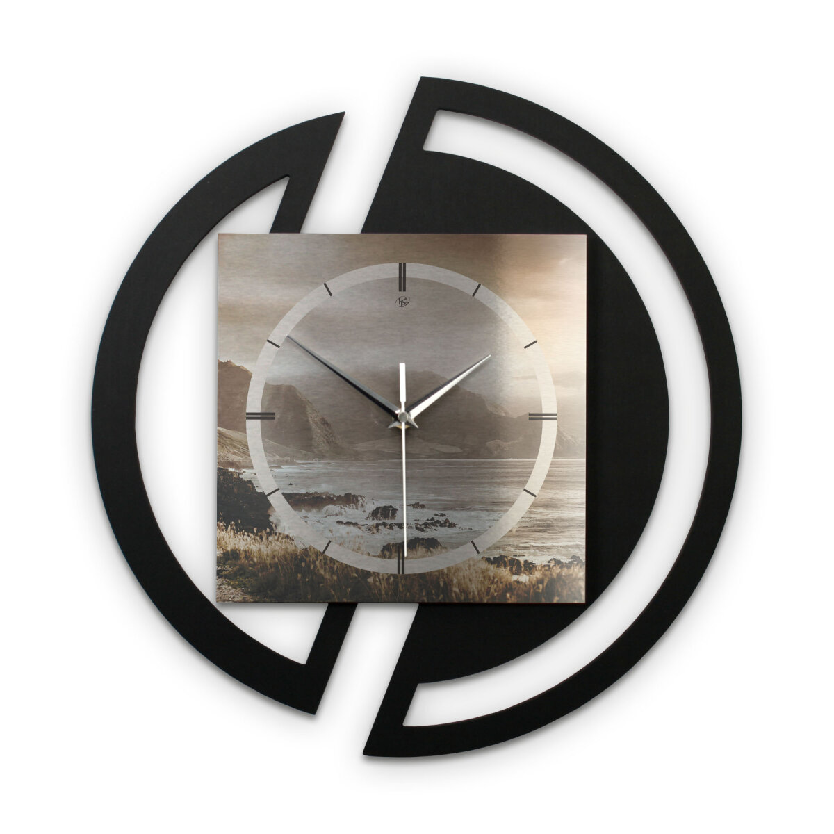 Küste – Rondora Metallic Wanduhr aus Alu & MDF