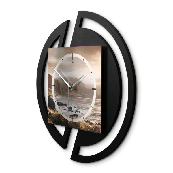 Küste – Rondora Metallic Wanduhr aus Alu & MDF