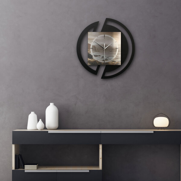 Küste – Rondora Metallic Wanduhr aus Alu & MDF