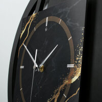 Black & Gold Waves – Rondora Metallic Wanduhr aus Alu & MDF