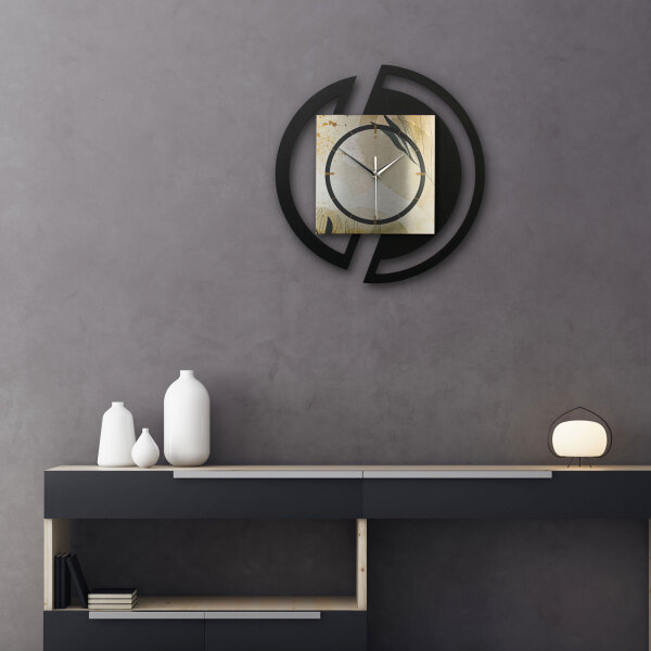 Elegant Leaves – Rondora Metallic Wanduhr aus Alu & MDF