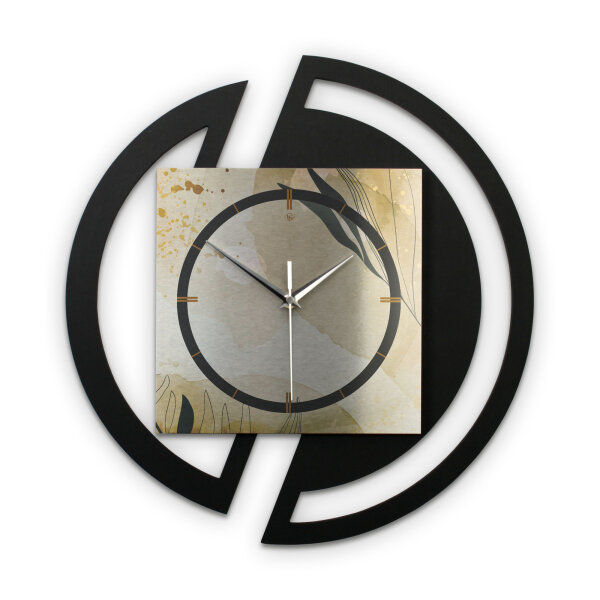 Elegant Leaves – Rondora Metallic Wanduhr aus Alu...