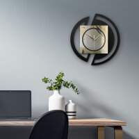Elegant Leaves – Rondora Metallic Wanduhr aus Alu & MDF