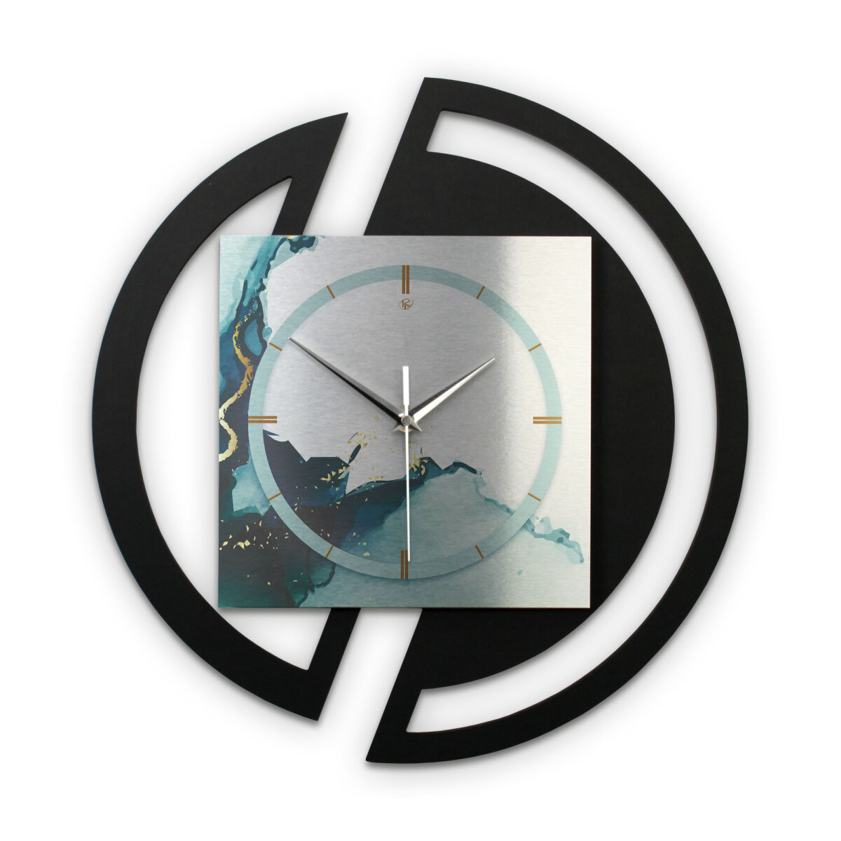 Turquoise – Rondora Metallic Wanduhr aus Alu & MDF
