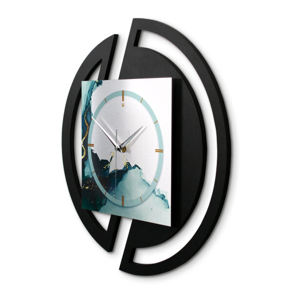 Turquoise – Rondora Metallic Wanduhr aus Alu & MDF