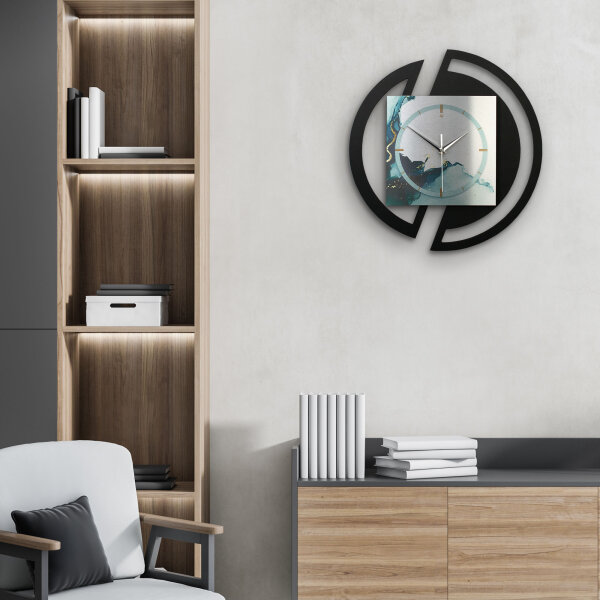Turquoise – Rondora Metallic Wanduhr aus Alu & MDF