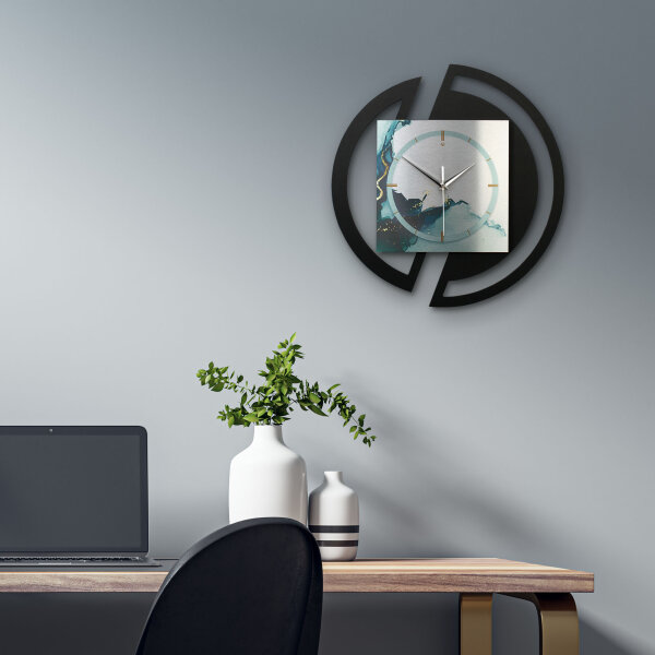 Turquoise – Rondora Metallic Wanduhr aus Alu & MDF
