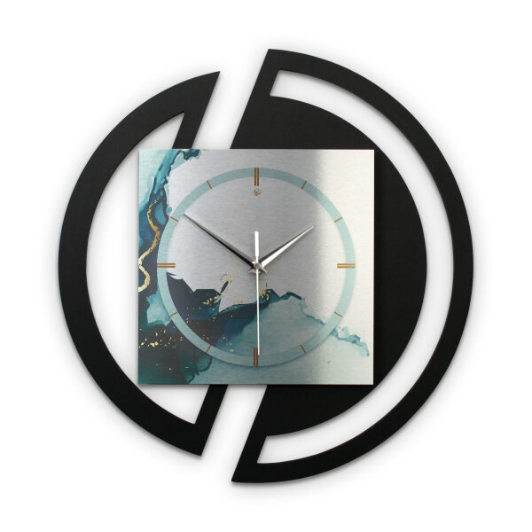 Turquoise – Rondora Metallic Wanduhr aus Alu & MDF