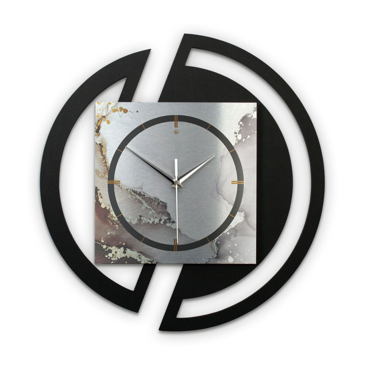 Abstract Water – Rondora Metallic Wanduhr aus Alu & MDF