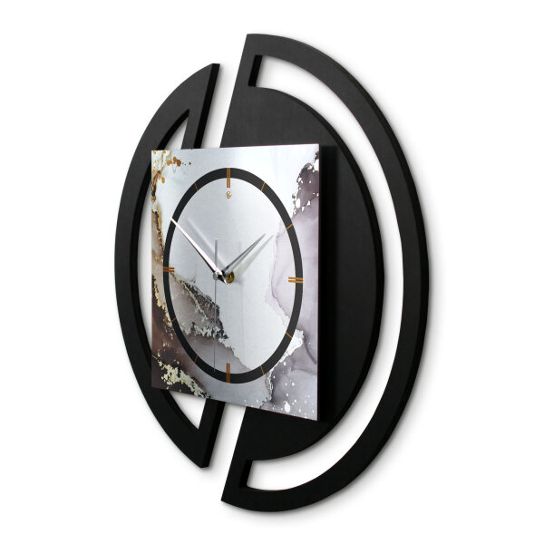 Abstract Water – Rondora Metallic Wanduhr aus Alu & MDF