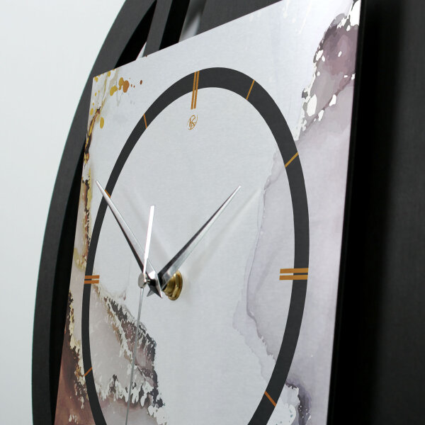 Abstract Water – Rondora Metallic Wanduhr aus Alu & MDF
