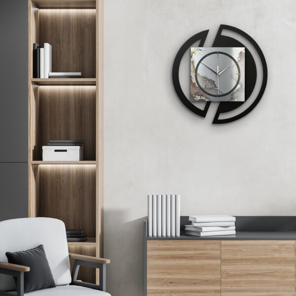 Abstract Water – Rondora Metallic Wanduhr aus Alu & MDF