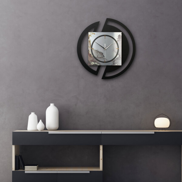 Abstract Water – Rondora Metallic Wanduhr aus Alu & MDF