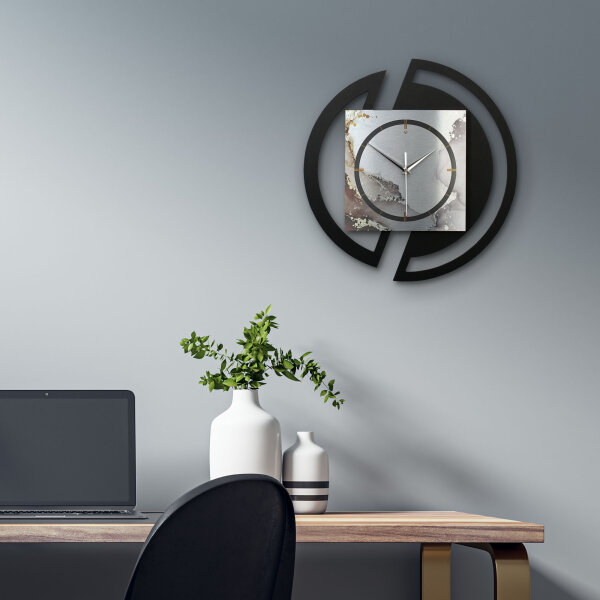 Abstract Water – Rondora Metallic Wanduhr aus Alu & MDF