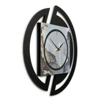 Abstract Water – Rondora Metallic Wanduhr aus Alu & MDF