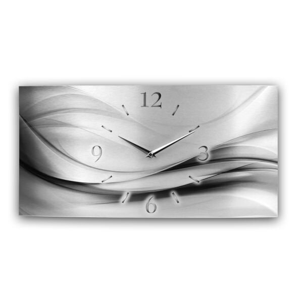 3D Design-Wanduhr "Abstrakt silber-metallic"...