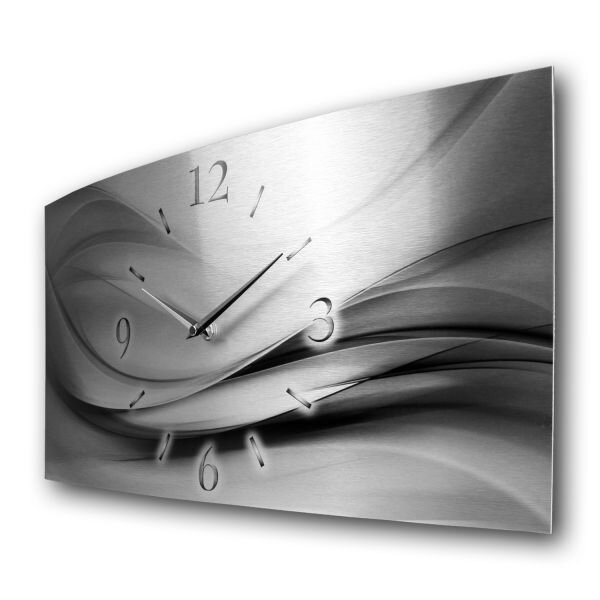 3D Design-Wanduhr "Abstrakt silber-metallic"...