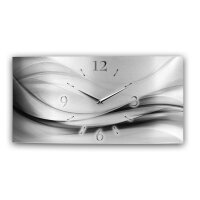 3D Design-Wanduhr "Abstrakt silber-metallic" aus gebürstetem Aluminium | B-Ware