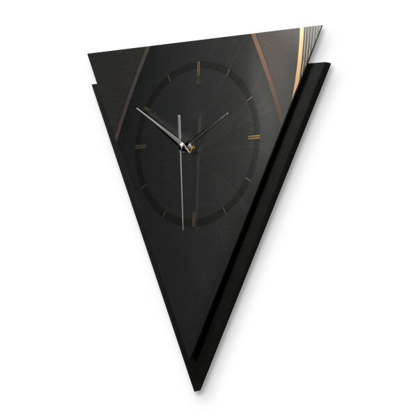 Dark Elegance – Triora Metallic Wanduhr aus Alu & MDF