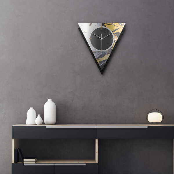 Gold & Black Ink – Triora Metallic Wanduhr aus Alu & MDF